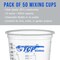10 oz. (300ml) Graduated Plastic Mixing Cups - Box of 50 with 50 Mixing Sticks - Disposable Plastic Measuring Cups for Liquids, Paints, Resin, Epoxy, Art, Kitchen - Ratios 2-1, 3-1, 4-1 ML